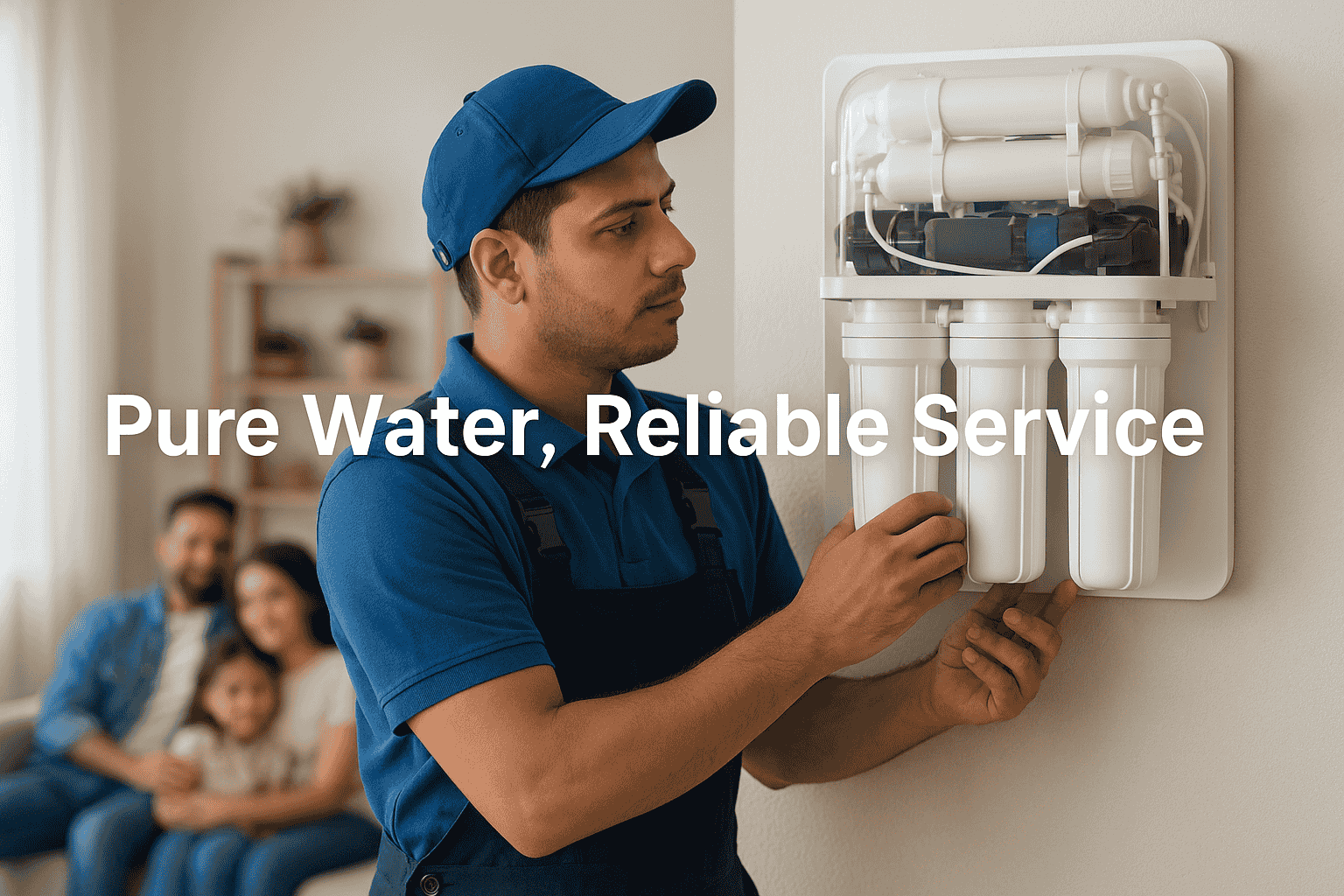 Experienced water purifier technician installing RO system in Raigarh, Chhattisgarh