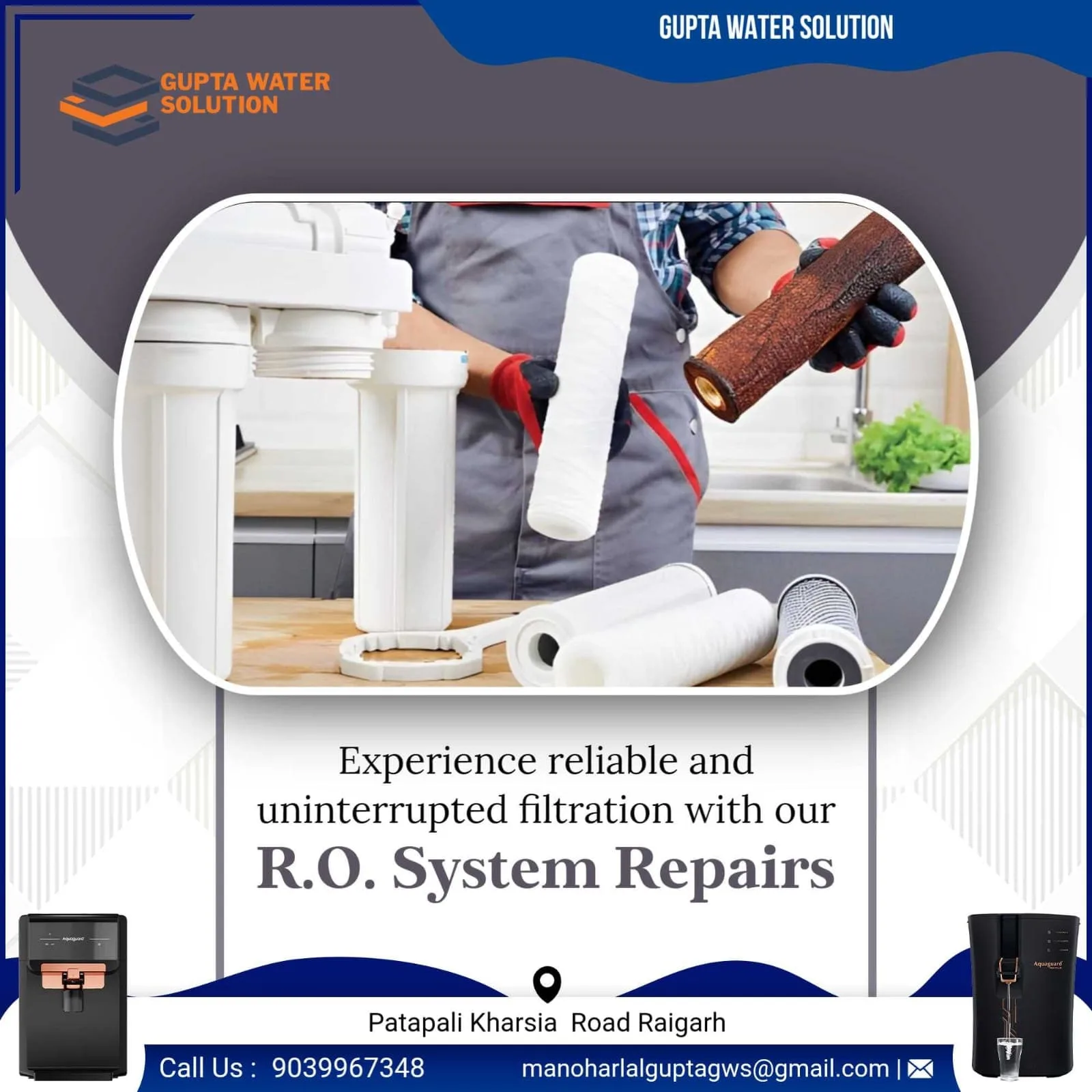 Local RO water purifier service with free installation check-up.