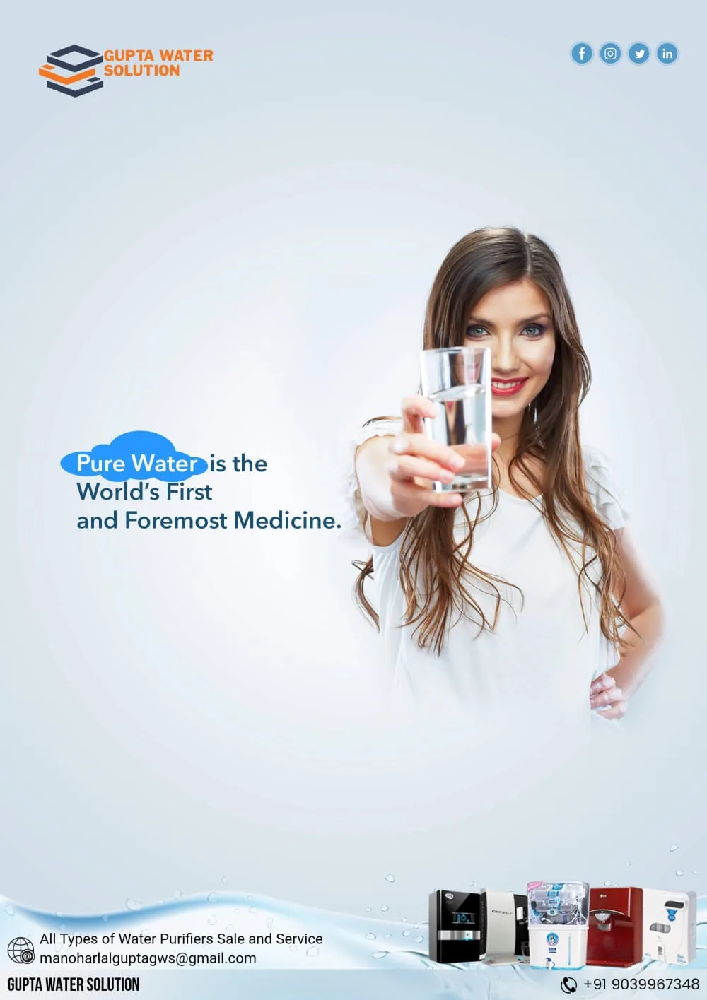 Professional water purifier service near me for RO and UV systems.